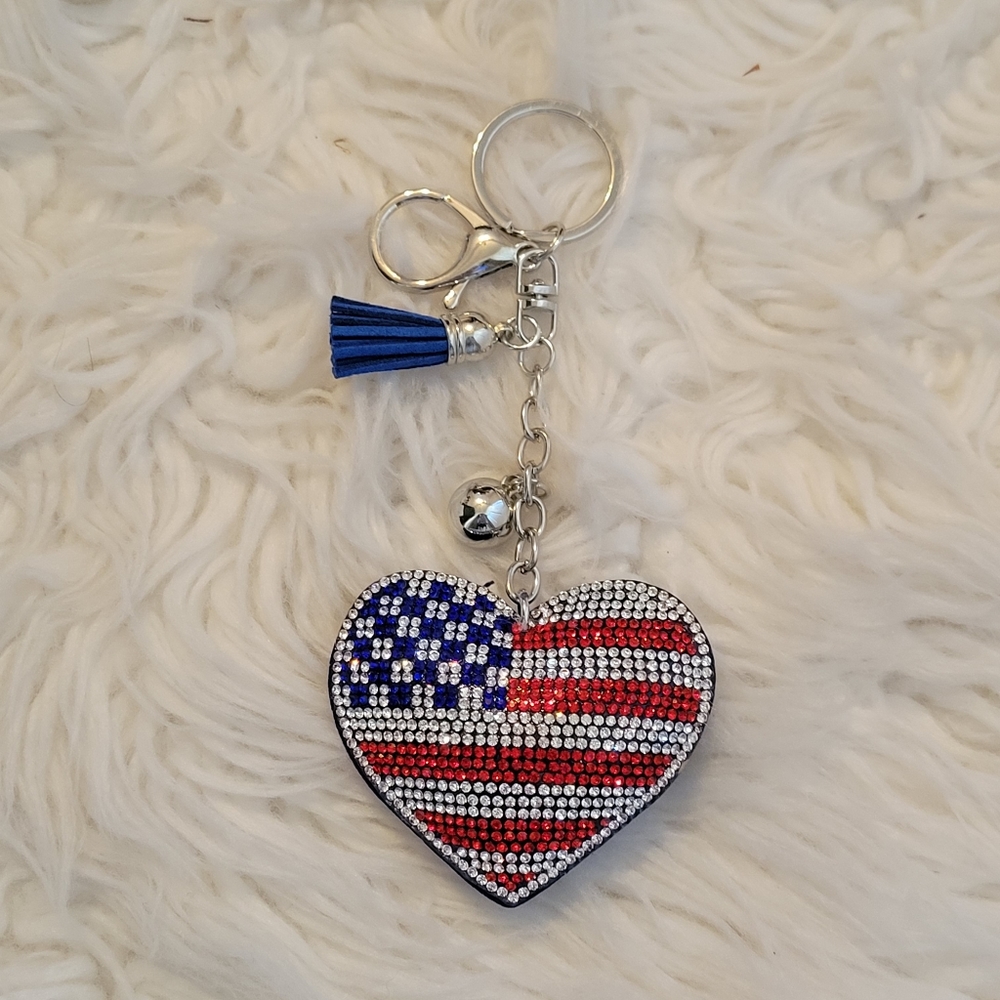 Puffy Rhinestone Keychains - Picture 2 of 4